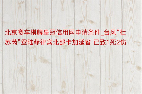 北京赛车棋牌皇冠信用网申请条件_台风“杜苏芮”登陆菲律宾北部卡加延省 已致1死2伤