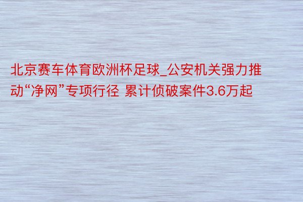 北京赛车体育欧洲杯足球_公安机关强力推动“净网”专项行径 累计侦破案件3.6万起
